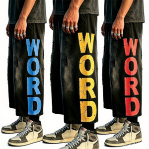 Men Vintage Wash Distressed Ripped Baggy Capri Sweat Shorts, Crack Letter Print Wide Leg Cropped Jorts Hip Hop Streetwear Loose Knee Length Knit Shorts ****