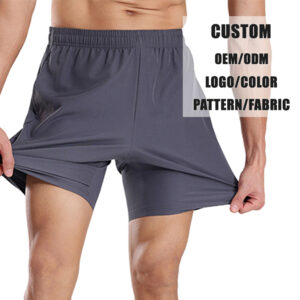 Men 2-in-1 Running Shorts with Compression Liner, Quick Dry Elastic Drawstring Waist Lightweight Athletic Workout Gym Training Shorts Low Shrinkage Custom Logo Available