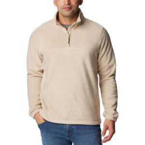 Men 1/4 Zip Fleece Pullover Jacket, Stand Collar Lightweight Warm Polar Fleece Sweater, Adjustable Hem Outdoor Hiking Camping Layer Top, Pre-Shrunk Low Shrink Casual Fleece Custom Logo