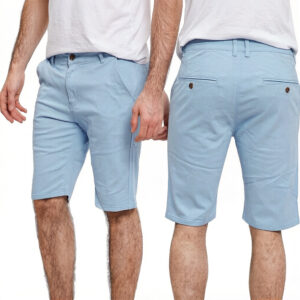 Men Woven Knee Length Chino Shorts, Button Fly Slim Fit Casual Walking Shorts, Low Shrink Twill Cotton Bermuda Shorts Custom Embroidery Logo