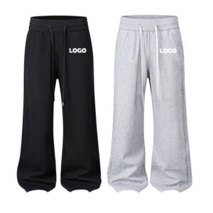 Men Low Shrink Heavyweight Flare Wide Leg Sweatpants, High Waist Drawstring Bootcut Sweat Pants, Streetwear Loose Casual Trousers Custom Logo Embroidery Printing Wholesale ****