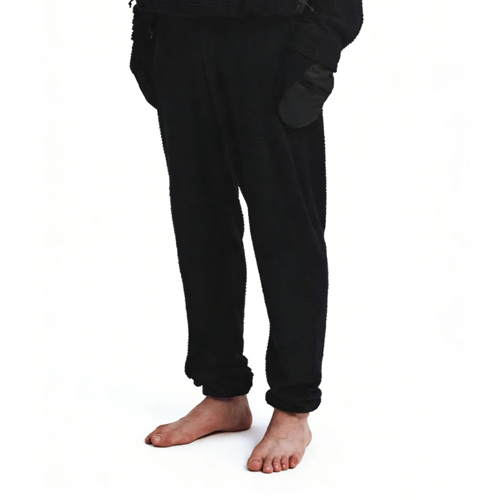 Men Grid Fleece Jogger Pants Elastic Drawstring Waist Warm Lightweight Polartec Style Waffle Fleece Trousers Outdoor Camping Hiking Thermal Loungewear Sweatpants