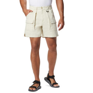 Men Low Shrink 100% Cotton Cargo Shorts, Partial Elastic Waist Multi Pocket Outdoor Casual Hiking Shorts, Button Fly Custom Logo ****