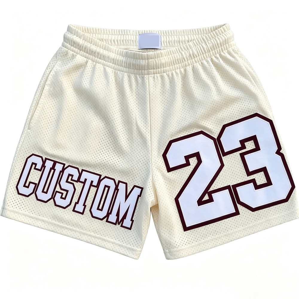 Men Custom Embroidered Mesh Basketball Shorts Personalized Name Number Athletic Streetwear Shorts