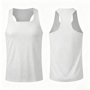 Men Seamless Mesh Quick Dry Running Tank Top, Breathable Hollow Hole Athletic Racerback Singlet, Low Shrink Lightweight Gym Training Workout Sleeveless Shirt