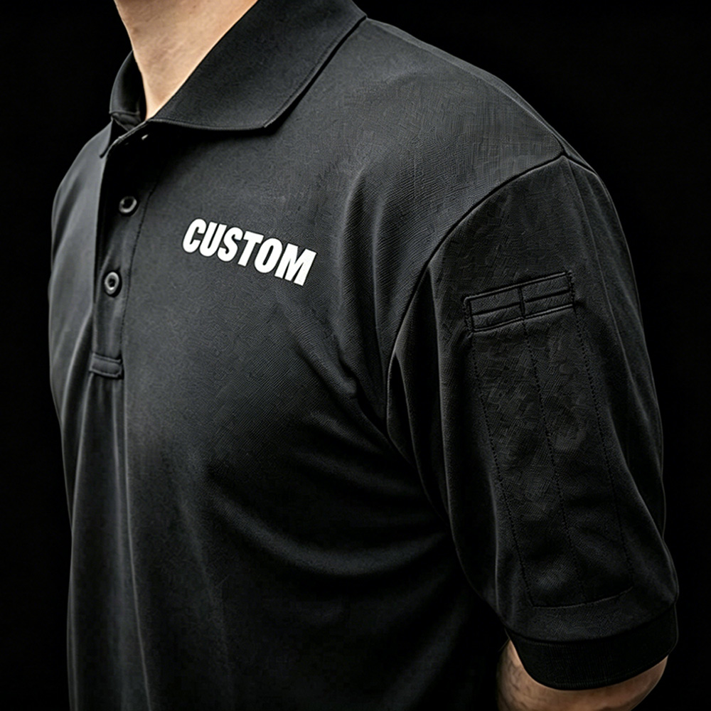 Men Tactical Short Sleeve Polo Shirt With Sleeve Pocket, Quick Dry Breathable Low Shrink Work Polo, Custom Logo Print Embroidery Uniform Tee Wholesale