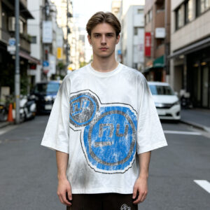 Oversized Boxy Washed Gradient Drop Shoulder T Shirt, Vintage Distressed Crackle Graphic Pre-Shrunk Heavy Cotton Tee, Low Shrinkage Streetwear Oversize Top Custom Logo Wholesale