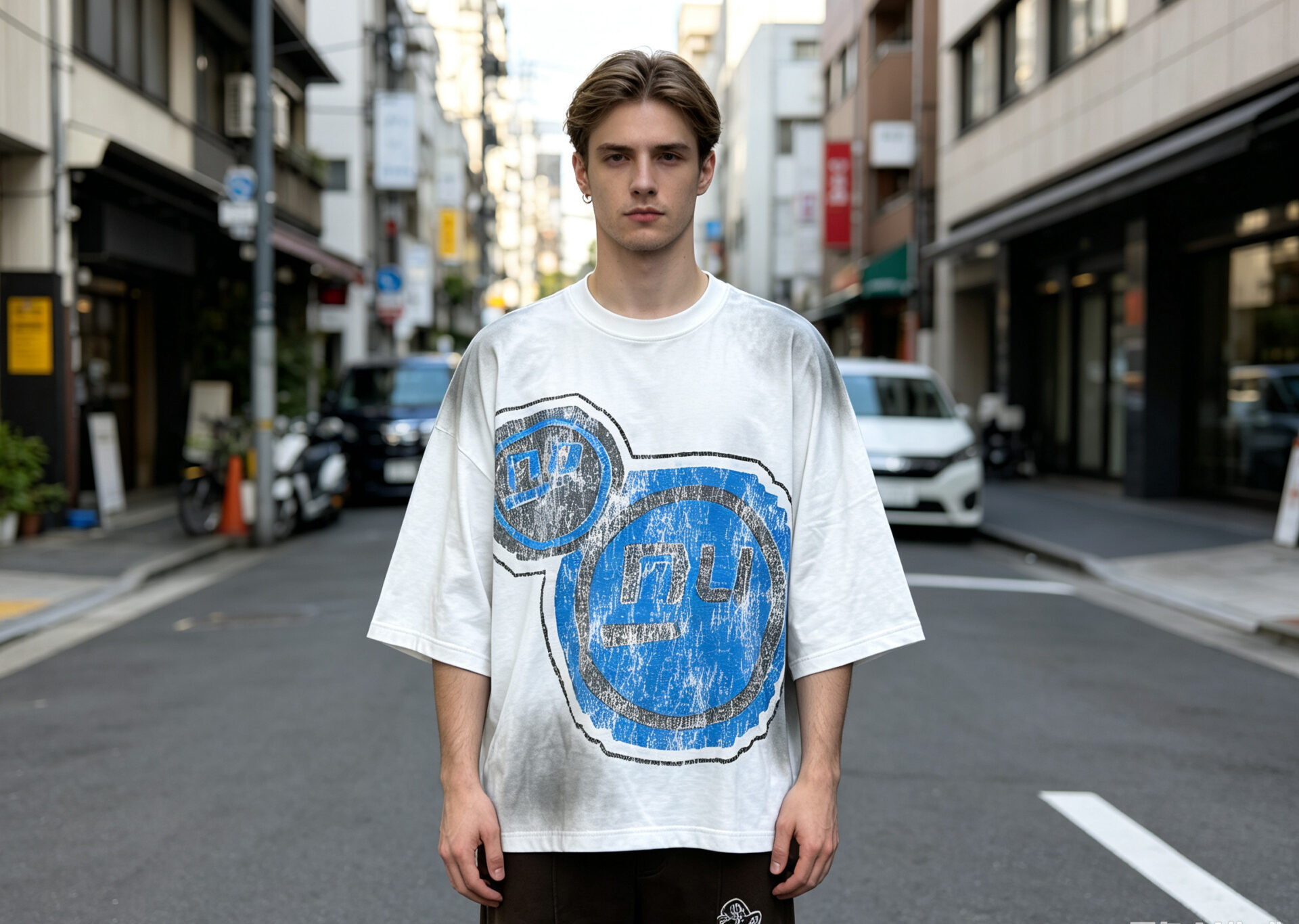 Oversized Boxy Washed Gradient Drop Shoulder T Shirt, Vintage Distressed Crackle Graphic Pre-Shrunk Heavy Cotton Tee, Low Shrinkage Streetwear Oversize Top Custom Logo Wholesale