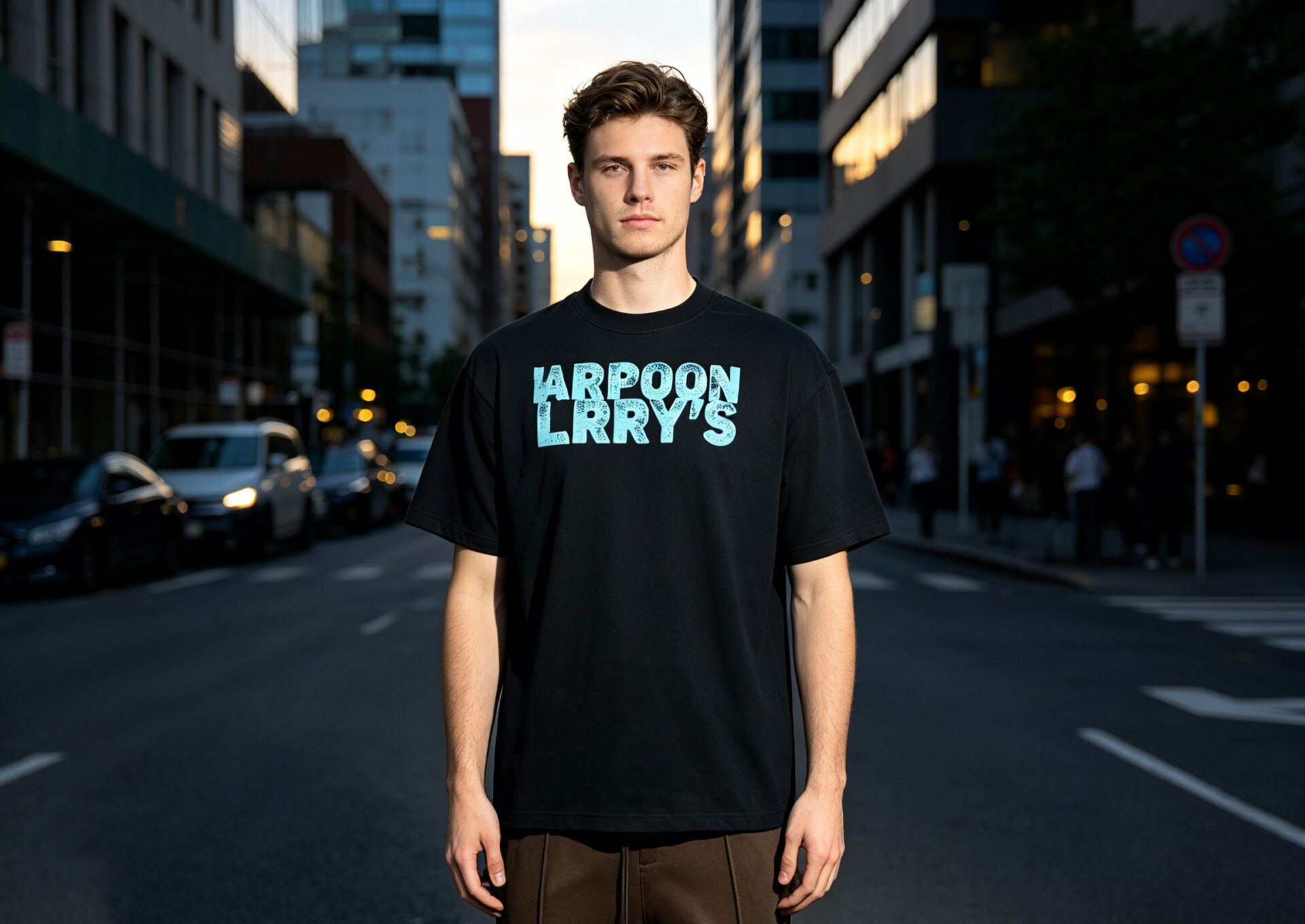 Oversized Back Big Shark Graphic T-Shirt, Pre-Shrunk Heavy Cotton Vintage Distressed Letter Print Crew Neck Tee, Low Shrinkage Streetwear Casual Top Custom Logo Bulk Wholesale