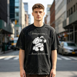 Oversized Back BR Logo Vintage Record Label T-Shirt, Pre-Shrunk Heavy Cotton 1990 Retro Letter Print Crew Neck Tee, Low Shrinkage Streetwear Casual Tee Custom Logo Bulk Wholesale